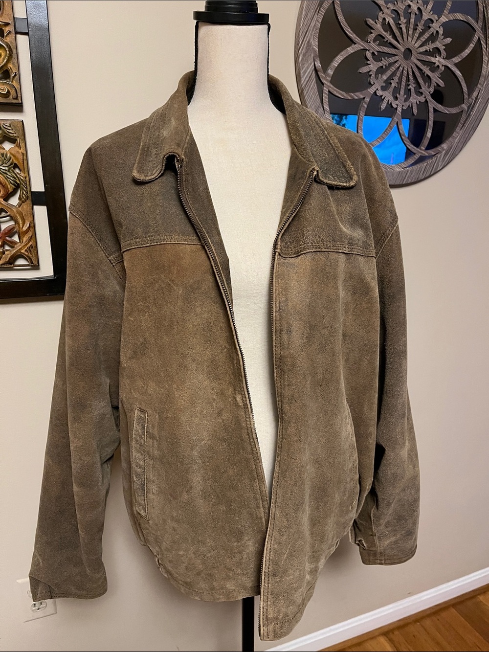 Men's Brown Suede jacket from Britches great outdoors, vintage, medium,